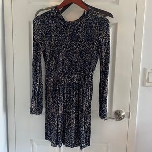 Zara long sleeve navy mini dress